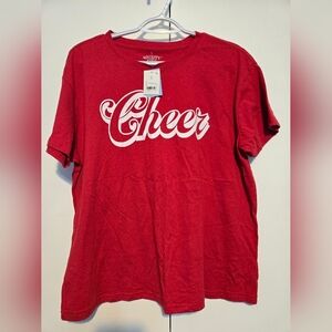 Mighty Fine‎ Red Cheer Short Sleeve Tee